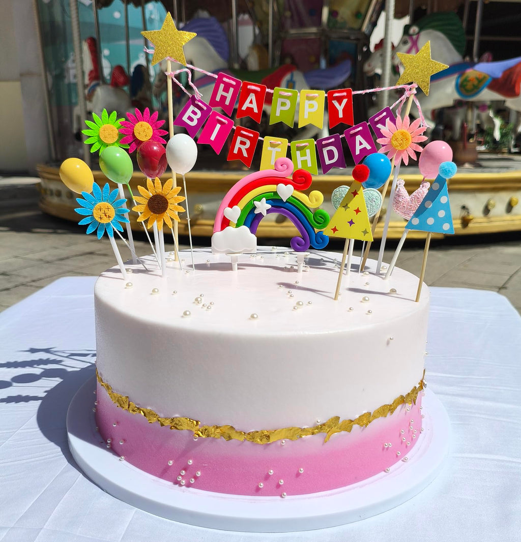 NBHUZEHUA 7pc Cute Anime Cake Topper Set – Birthday Dessert Decorations