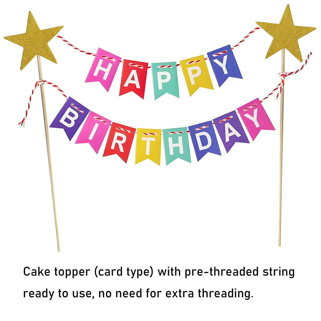 NBHUZEHUA 7pc Cute Anime Cake Toppers – Rainbow Birthday Decoration Set