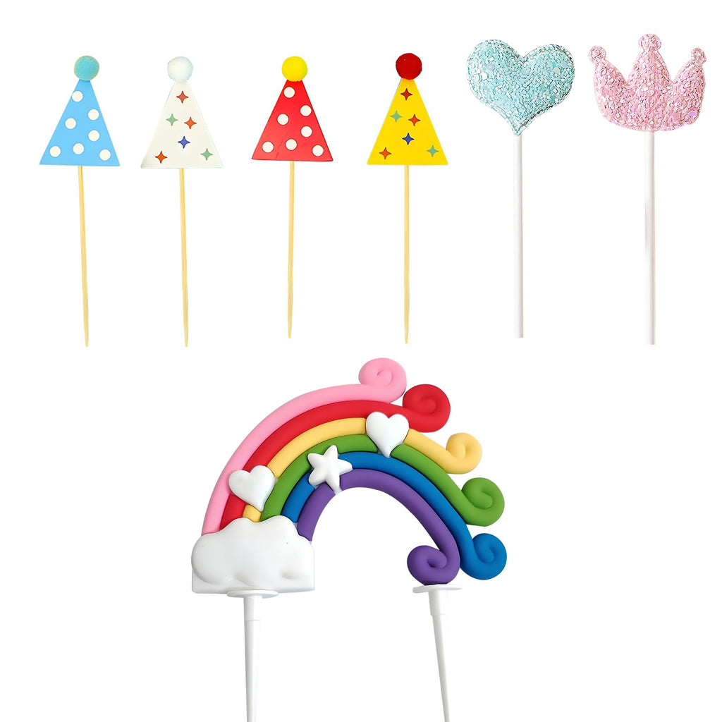NBHUZEHUA 7pc Cute Anime Cake Topper Set – Birthday Dessert Decorations