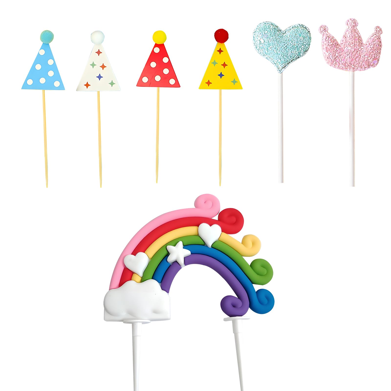 NBHUZEHUA 7pc Cute Anime Cake Topper Set – Birthday Dessert Decorations