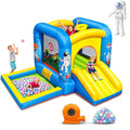 NBSPORT 6-in-1 Space-Themed Inflatable Bounce House with Blower for Kids 3-6