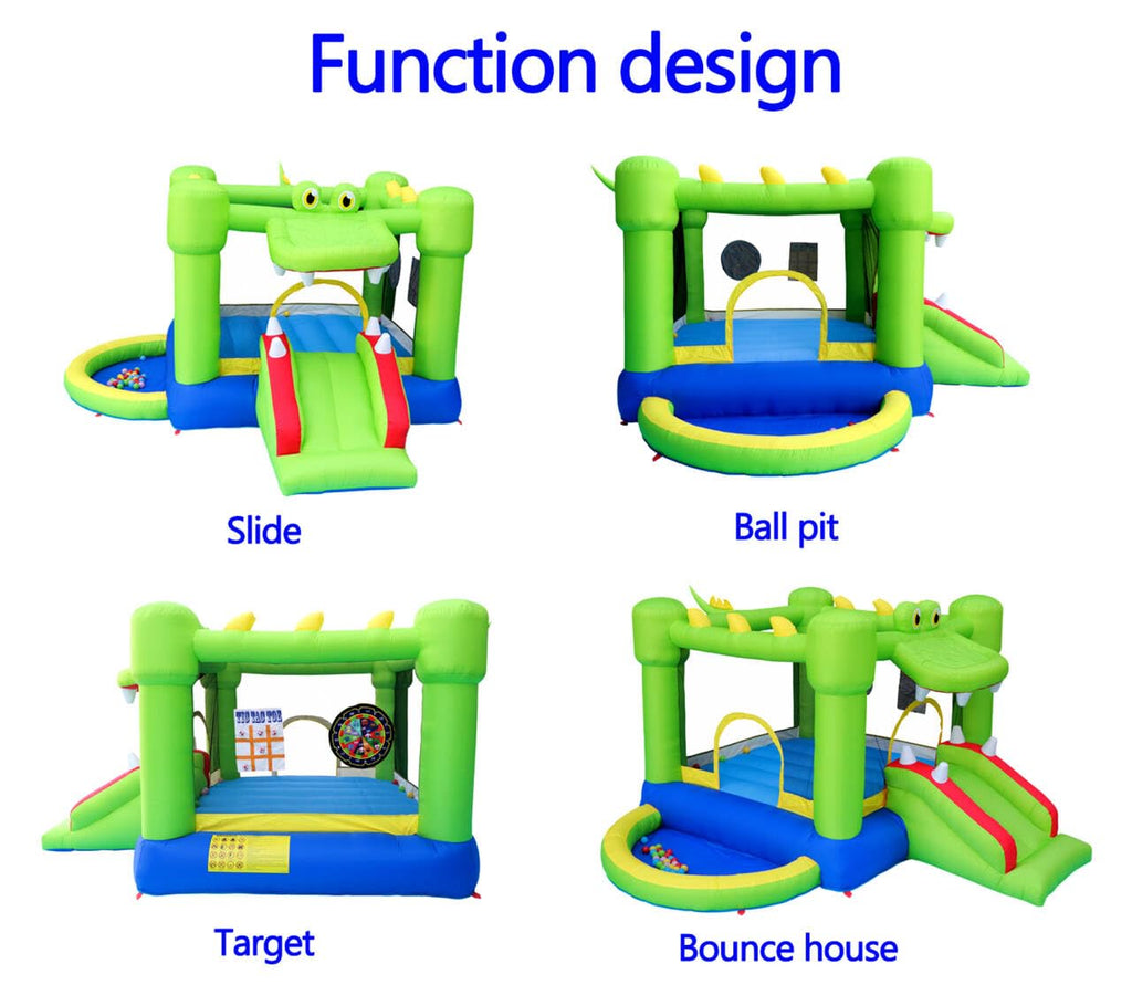 NC Inflatable Bounce House with Slide, Ball Pit & Dart Target – 2 Kids