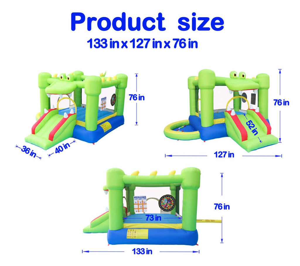NC Inflatable Bounce House with Slide, Ball Pit & Dart Target – 2 Kids