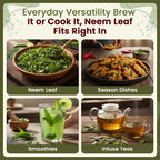 Organic Neem Leaf Cut & Sifted - Herbal Tea | Premium Dried Neem Leaves | USDA Certified | Non-GMO & Gluten Free | Origin India (4 oz)