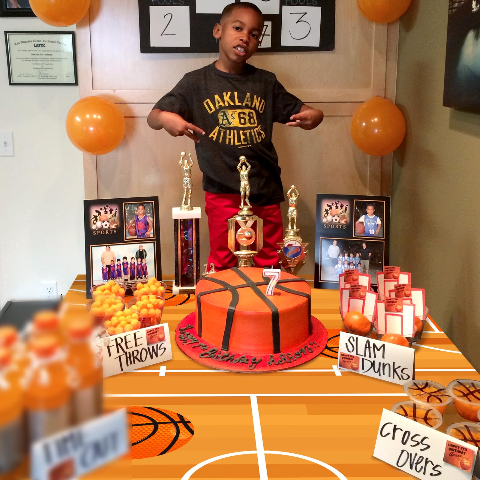 Nefelibata 4-Piece Basketball Tablecloth Set | Waterproof Disposable Covers