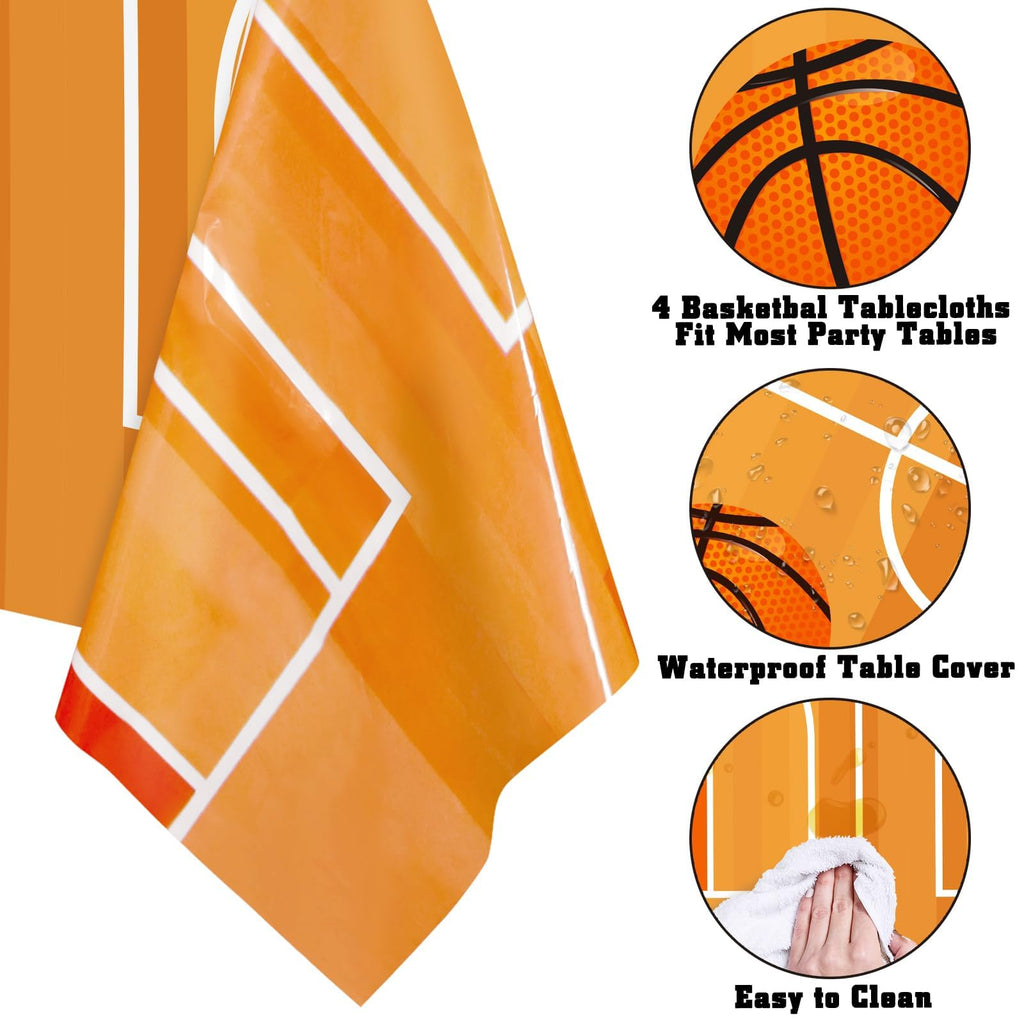 Nefelibata 4-Piece Basketball Tablecloth Set | Waterproof Disposable Covers