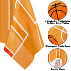 Nefelibata 4-Piece Basketball Tablecloth Set | Waterproof Disposable Covers