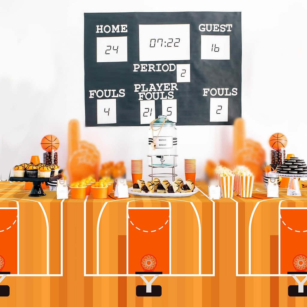 Nefelibata 4-Piece Basketball Tablecloth Set | Waterproof Disposable Covers