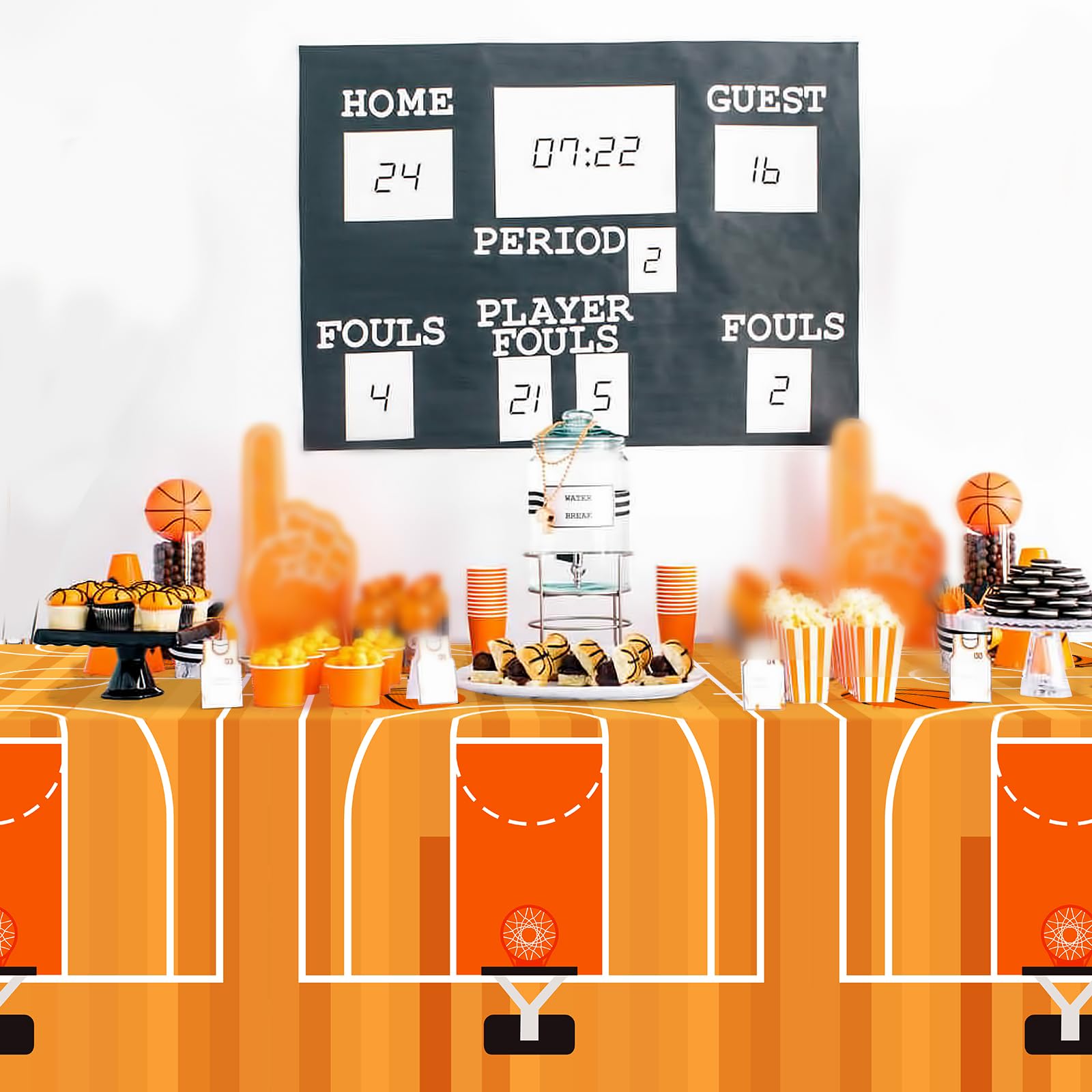 Nefelibata 4-Piece Basketball Tablecloth Set | Waterproof Disposable Covers