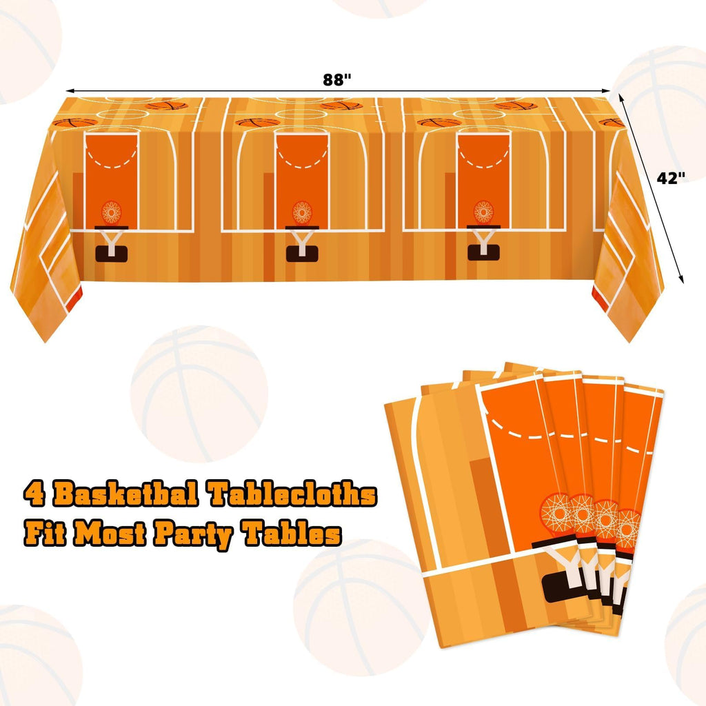 Nefelibata 4-Piece Basketball Tablecloth Set | Waterproof Disposable Covers