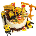 Nevperish 18-Piece Construction Cake Toppers Set: Trucks, Tower Crane, Traffic Signs & Birthday Cupcake Toppers