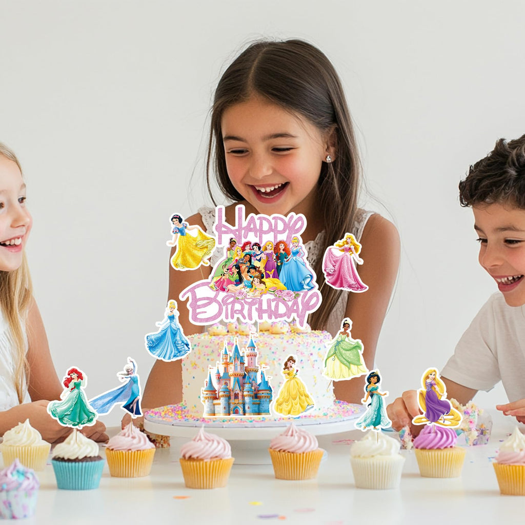 NEW BARLEY Princess Cake Topper – 11-Piece Princess Cake Decorations for Cakes, Cupcakes & Desserts