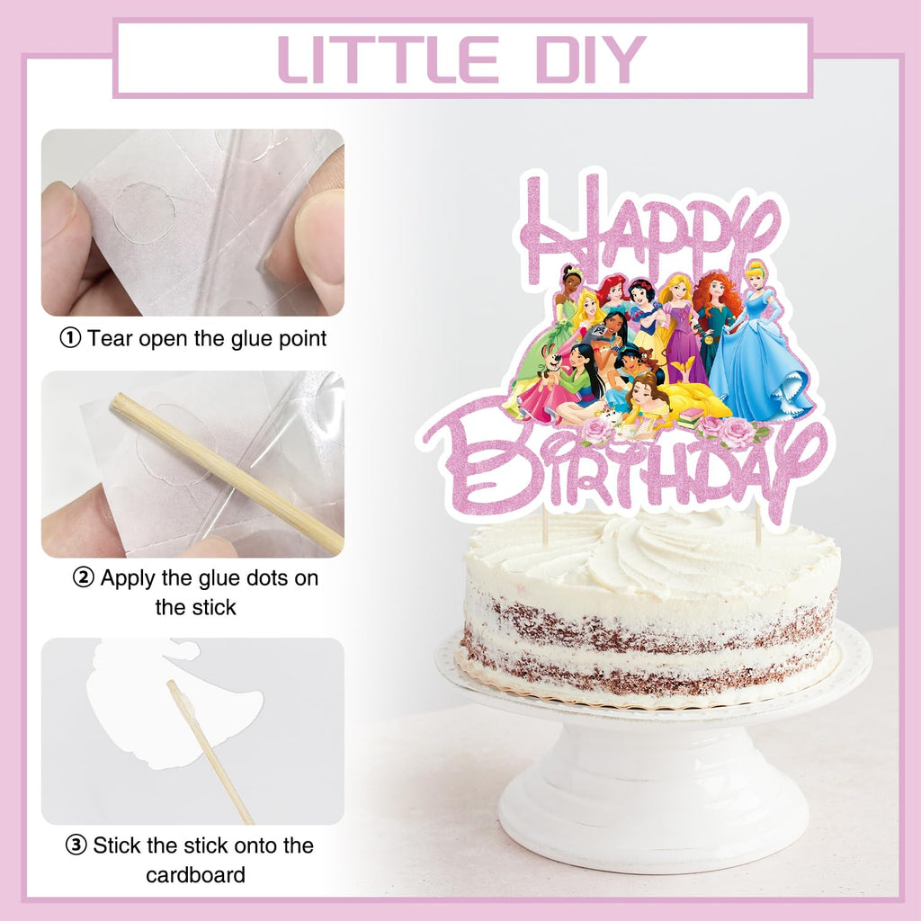 NEW BARLEY Princess Cake Topper – 11-Piece Princess Cake Decorations for Cakes, Cupcakes & Desserts
