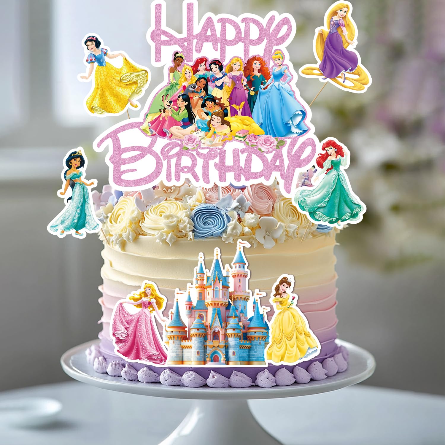 NEW BARLEY Princess Cake Topper – 11-Piece Princess Cake Decorations for Cakes, Cupcakes & Desserts