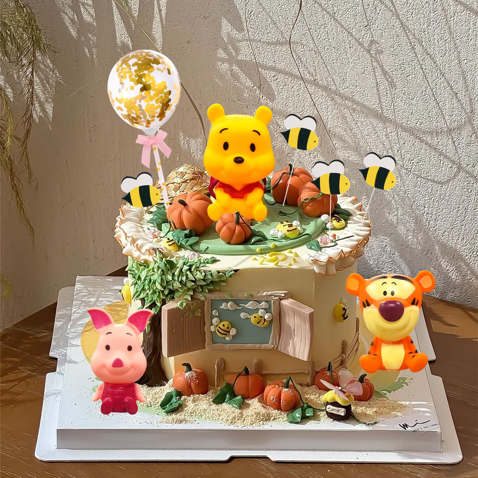 Newmemo Winnie Cake Toppers 12Pcs – Pooh Bear Birthday & Baby Shower Decorations