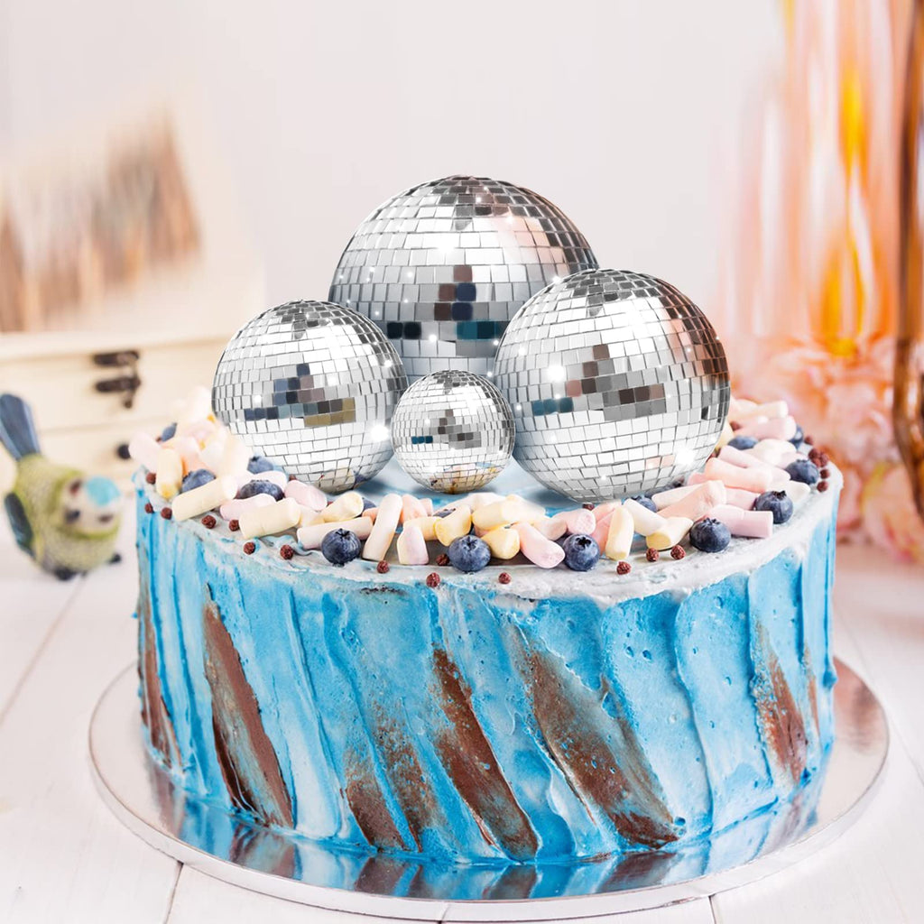Newmemo 11pcs Disco Ball Cake Decorations – 70s Disco Theme Cake Toppers & Centerpieces