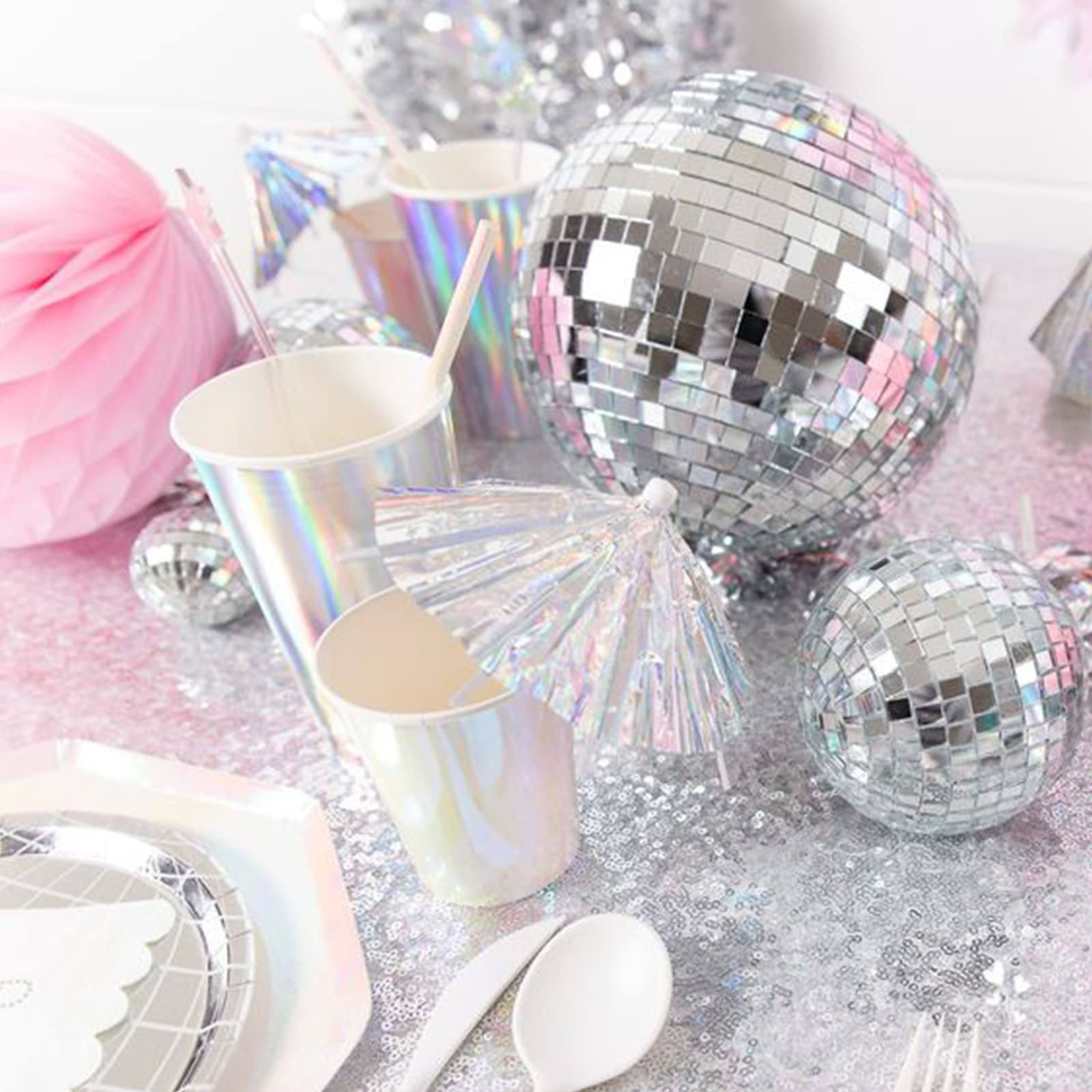 Newmemo 11pcs Disco Ball Cake Decorations – 70s Disco Theme Cake Toppers & Centerpieces