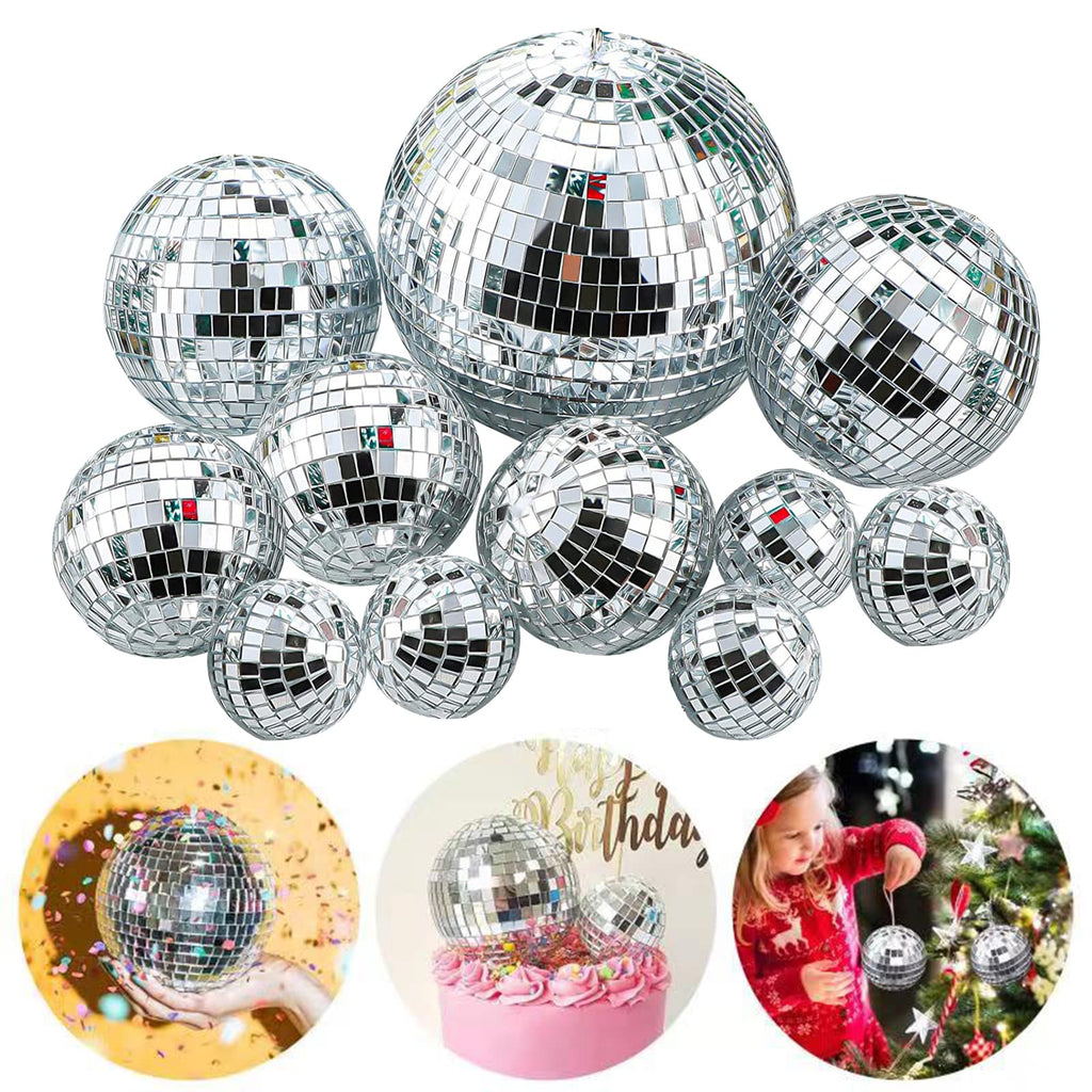 Newmemo 11pcs Disco Ball Cake Decorations – 70s Disco Theme Cake Toppers & Centerpieces