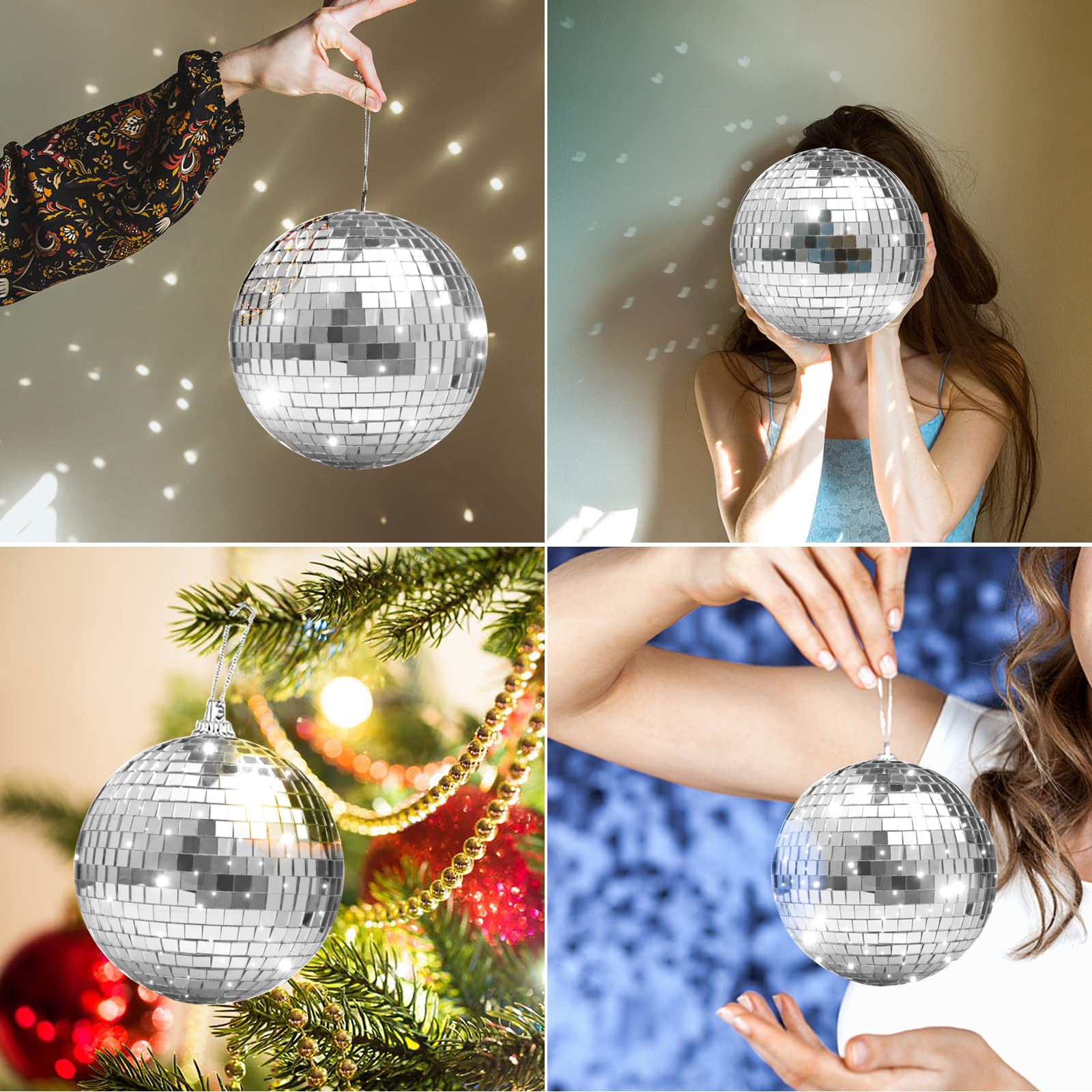 Newmemo 11pcs Disco Ball Cake Decorations – 70s Disco Theme Cake Toppers & Centerpieces
