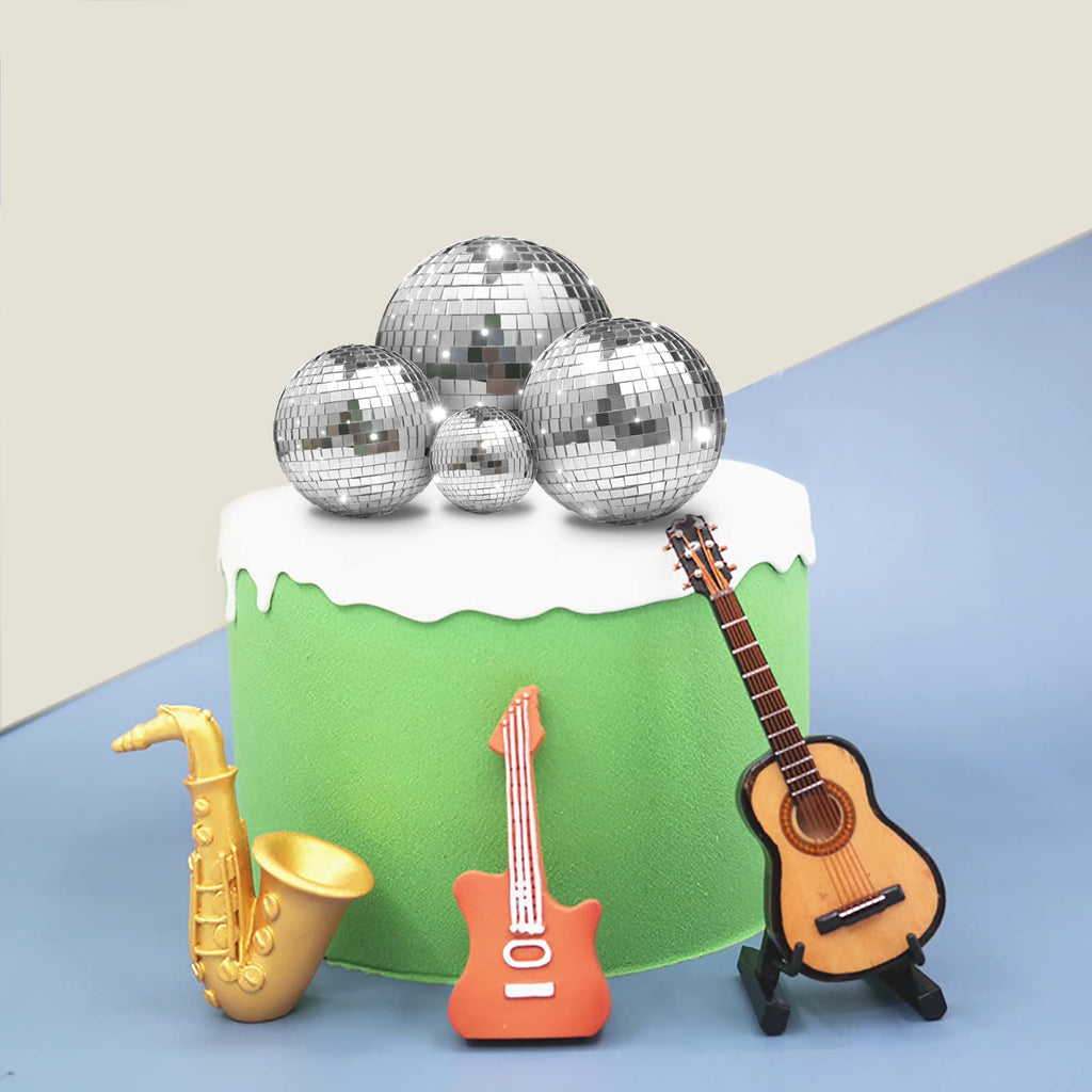 Newmemo 11pcs Disco Ball Cake Decorations – 70s Disco Theme Cake Toppers & Centerpieces