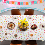 Newtay 97 Pcs Confetti Sprinkles Tableware Set – Tablecloth, Napkins, Plates & Cups for Parties