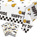Newwiee 3 Pcs One Happy Dude Birthday Tablecloths – 51 x 108 in Table Cover for Party Decor