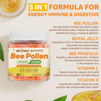 Nextdia Bee Pollen Organic 1000mg Gummies with Propolis & Royal Jelly | Sugar Free