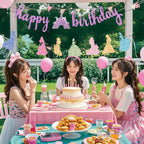 Neyeidru Princess Birthday Banner – Pink Glitter Garland for Girls