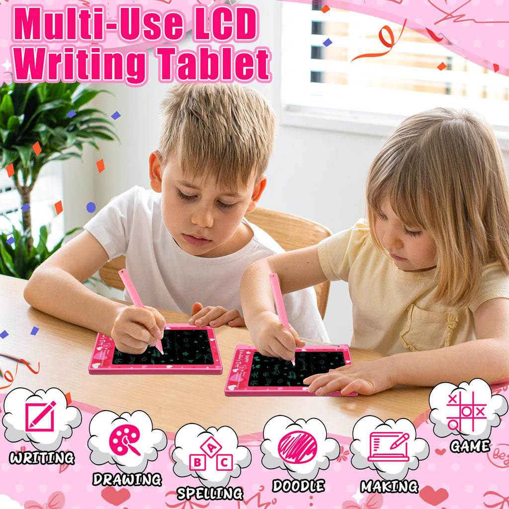 Nezyo 12-Pack Valentines Day LCD Writing Tablets for Kids – 4.4-Inch Colorful Doodle Boards for Classroom & Party Favors