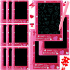 Nezyo 12-Pack Valentines Day LCD Writing Tablets for Kids – 4.4-Inch Colorful Doodle Boards for Classroom & Party Favors