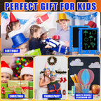 Nezyo 12 Pcs Kids Party Favors – 4.6'' LCD Writing Tablets, Blue & Golden Rings