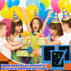 Nezyo 12 Pcs Kids Party Favors – 4.6'' LCD Writing Tablets, Blue & Golden Rings