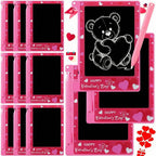 Nezyo 12-Pack Valentines Day LCD Writing Tablets for Kids – 4.4-Inch Colorful Doodle Boards for Classroom & Party Favors