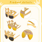 NICOWARM 12pcs Crown Glasses Party Kit – Adjustable King Crown Hats for Kids & Adults | Photo Props