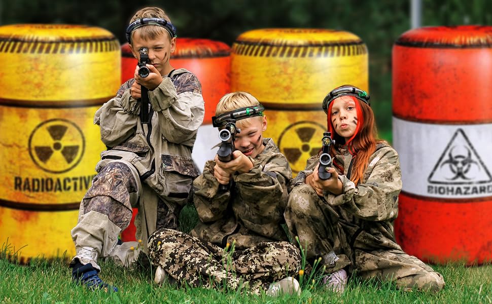 NINOSTAR Premium Package 4 Combat Battlefield Inflatables – Nerf, Laser Tag & Water Gun Ready