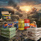 NINOSTAR Package 8 Combat Battlefield Inflatables — Laser Tag & Water Gun Compatible, Premium Pack with Water Chamber & Repair Kit