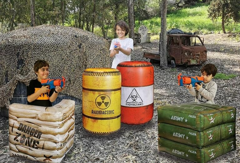 NINOSTAR Premium Package 4 Combat Battlefield Inflatables – Nerf, Laser Tag & Water Gun Ready