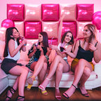 NISOCY 25PCS Hot Magenta Pink Square Foil Balloons Wall Backdrop Double-Sided Arch Kit