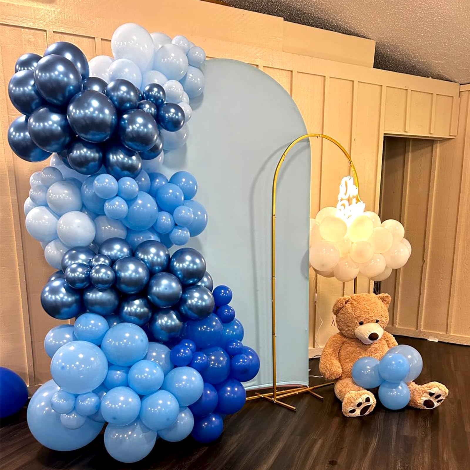 NISOCY 124Pcs Blue Balloons Garland Arch Kit – Baby Shower & Party Decor