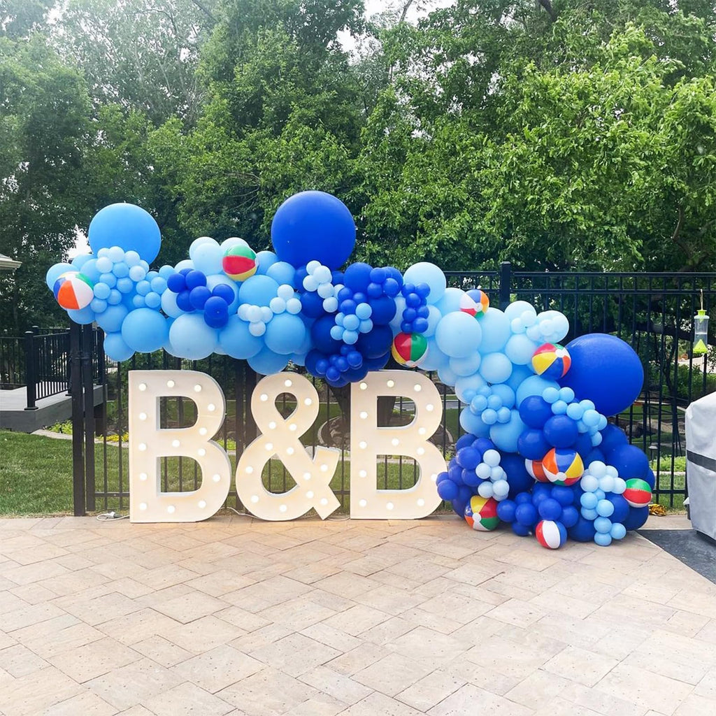 NISOCY 124Pcs Blue Balloons Garland Arch Kit – Baby Shower & Party Decor