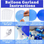 NISOCY 124Pcs Blue Balloons Garland Arch Kit – Baby Shower & Party Decor