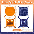 NISOCY 25Pcs Navy Blue & Orange Square Foil Balloons Wall Backdrop Kit - Double-Sided