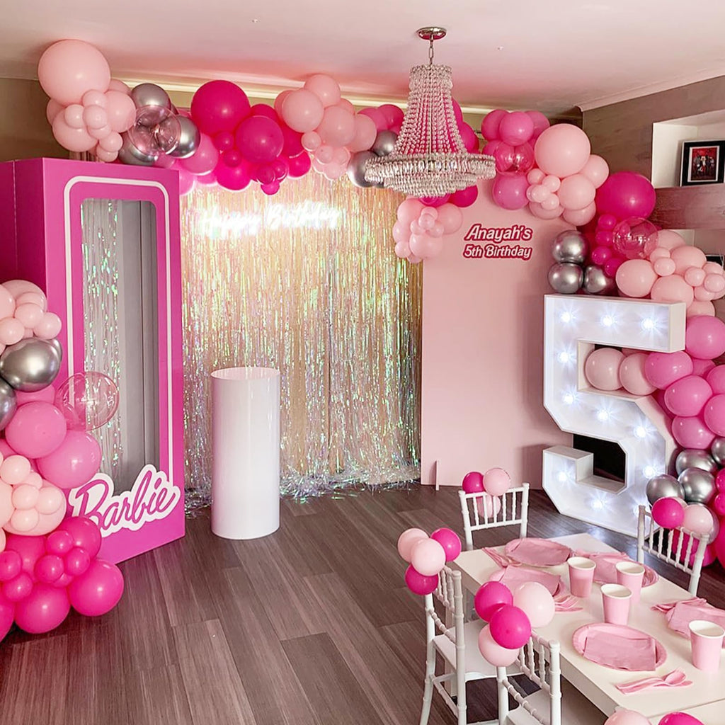 NISOCY Pink Balloons Garland Arch Kit – 124pc Mixed-Size Balloons for Weddings, Valentine’s Day & Party Decor