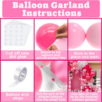 NISOCY Pink Balloons Garland Arch Kit – 124pc Mixed-Size Balloons for Weddings, Valentine’s Day & Party Decor