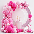 NISOCY Pink Balloons Garland Arch Kit – 124pc Mixed-Size Balloons for Weddings, Valentine’s Day & Party Decor