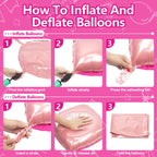 NISOCY 25PCS Hot Magenta Pink Square Foil Balloons Wall Backdrop Double-Sided Arch Kit