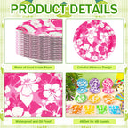 Ninitial 240 Pcs Hibiscus Party Plates & Utensils Set for Luau & Tropical Parties – Serves 48 Guests