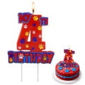 NKM Dog Paw 4th Birthday Candle – Red Paw Cake Topper for Kids Birthday Cakes