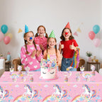 NKPDAXM 4-Pack Unicorn Tablecloths - Disposable 54x108 Inches for Birthday Parties