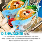 Nom Nom Kids Reusable Food Pouches 140ml Animal Pouches 4 Pack